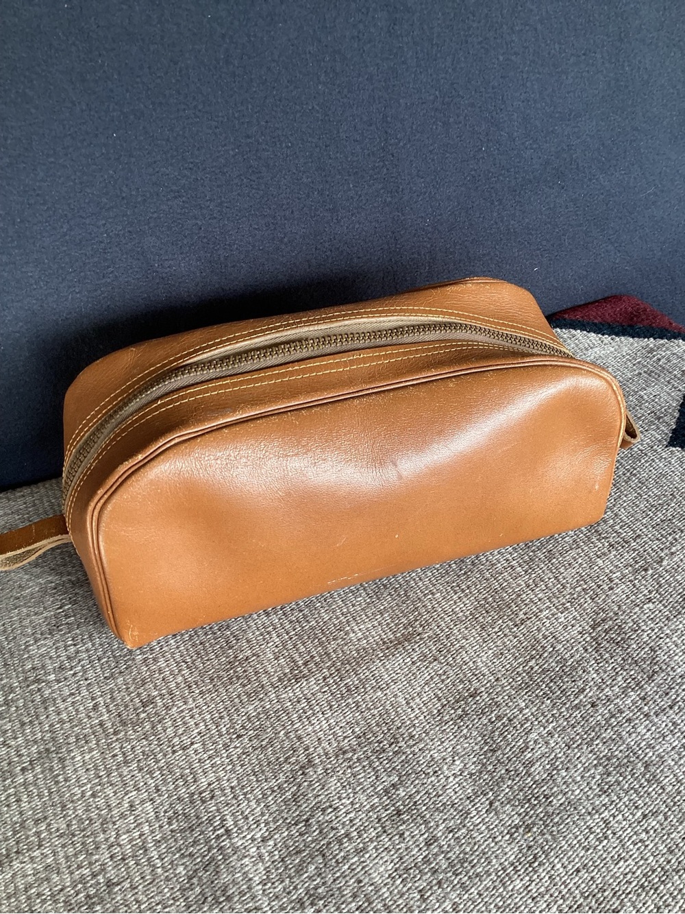 Vintage Prince Gardner Toiletry Bag Top Grain cowhide Made in USA talon zipper